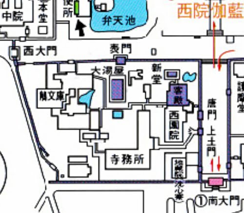 法隆寺・大湯屋　地図